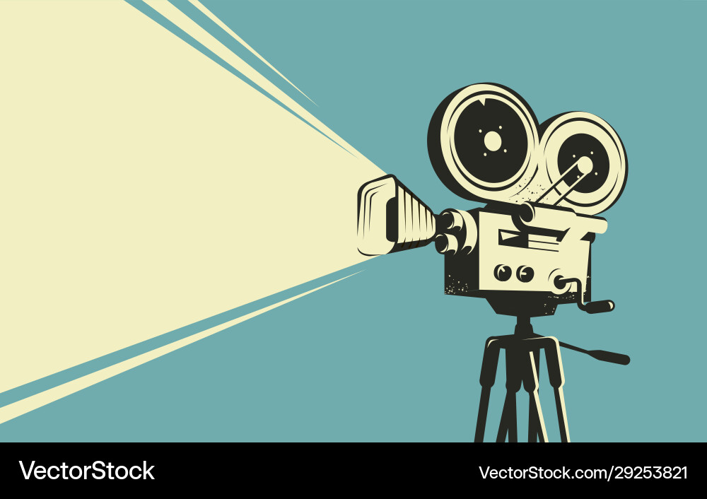 Retro Cinema Camera Projector Royalty Free Vector Image