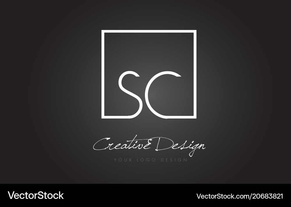 SC Square Logo - Minimalist Framework Vector Image