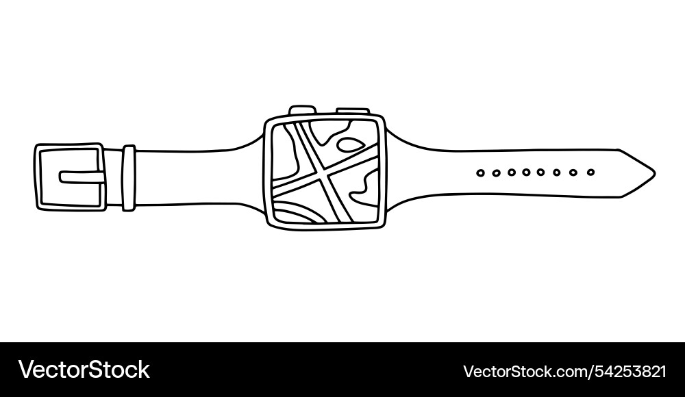 Smart watch with map navigation Vector Image