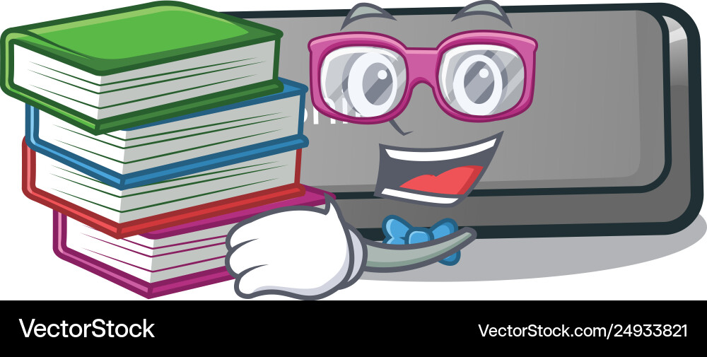 Student with book shift button installed vector image