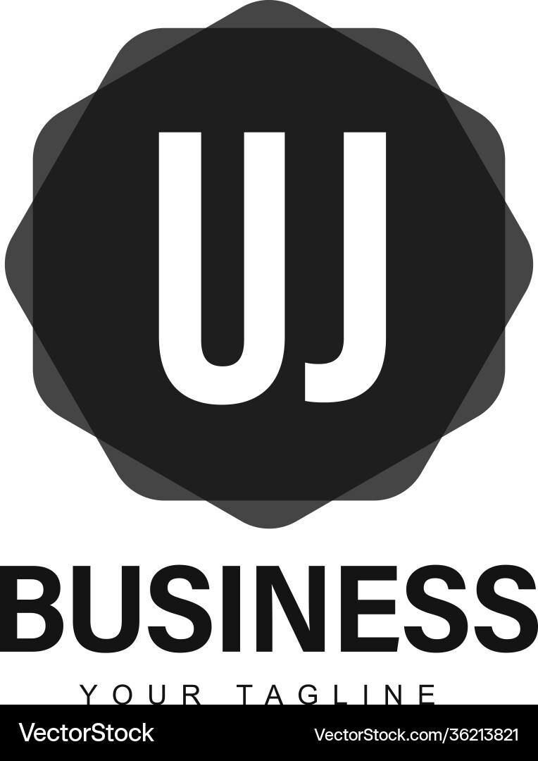 Uj initial a logo design with abstract style Uj initial a logo design with abstract style Vector Image