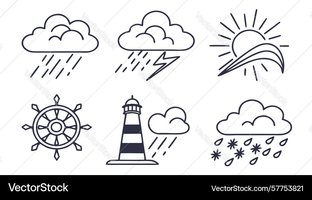 Various weather conditions icons set design Vector Image
