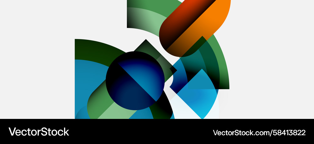 Abstract shapes overlap creating vibrant color Vector Image