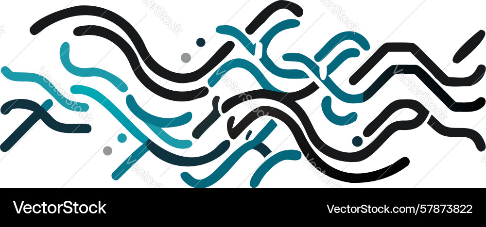 Abstract wavy black lines symbolizing fluid data Vector Image