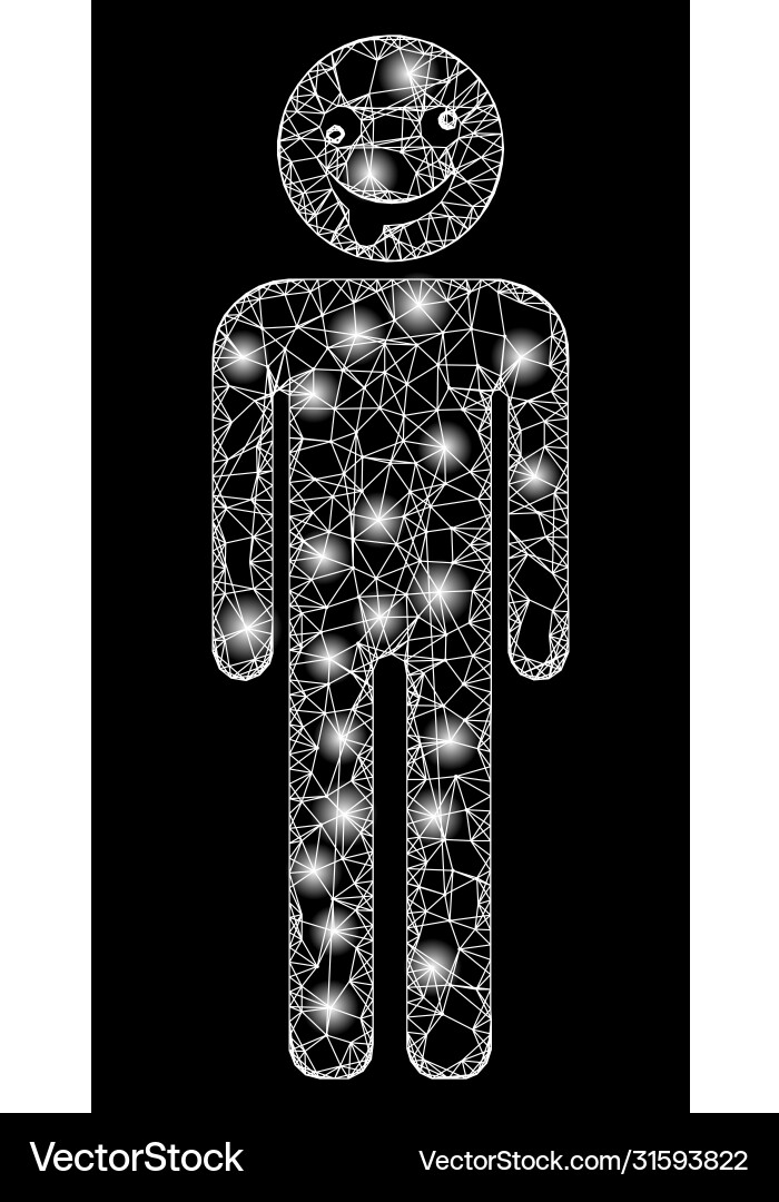 Bright web net idiot person with lightspots Bright web net idiot person with lightspots vector image