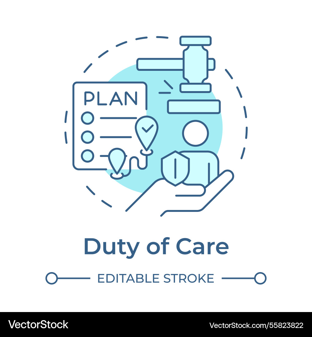 Duty of care soft blue concept icon Duty of care soft blue concept icon vector image
