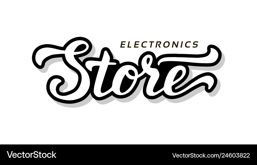 Electronics store calligraphy template text Electronics store calligraphy template text vector image
