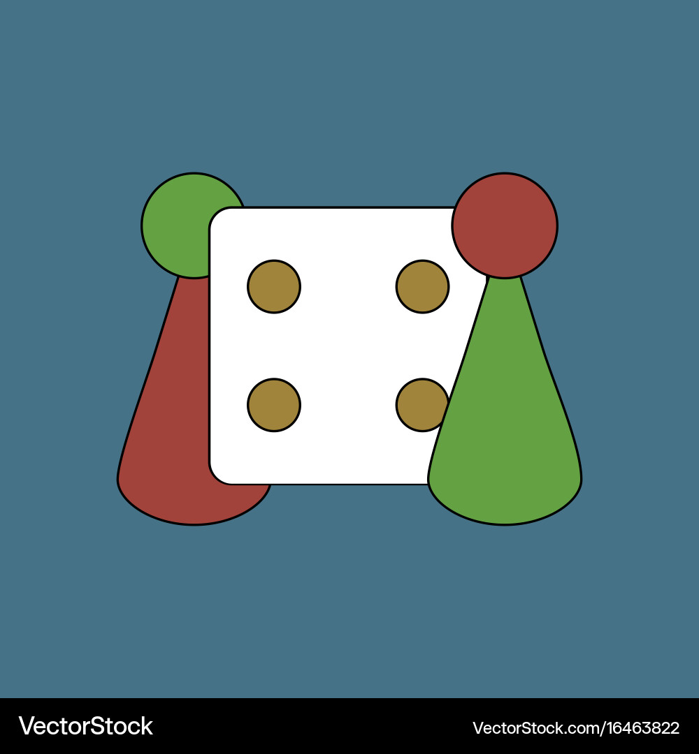 Flat icon design collection board game and dice Vector Image