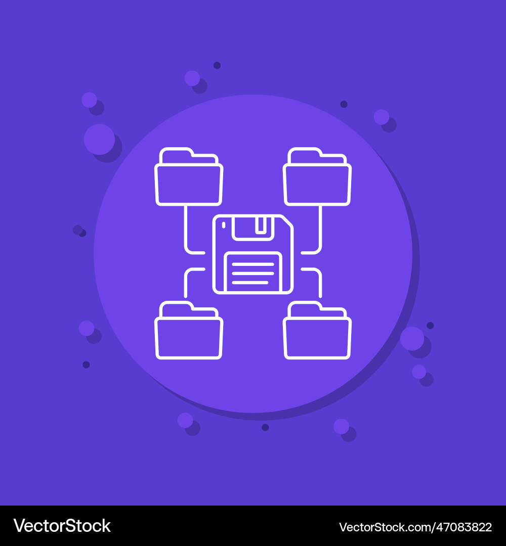 Folders for backup icon linear vector image