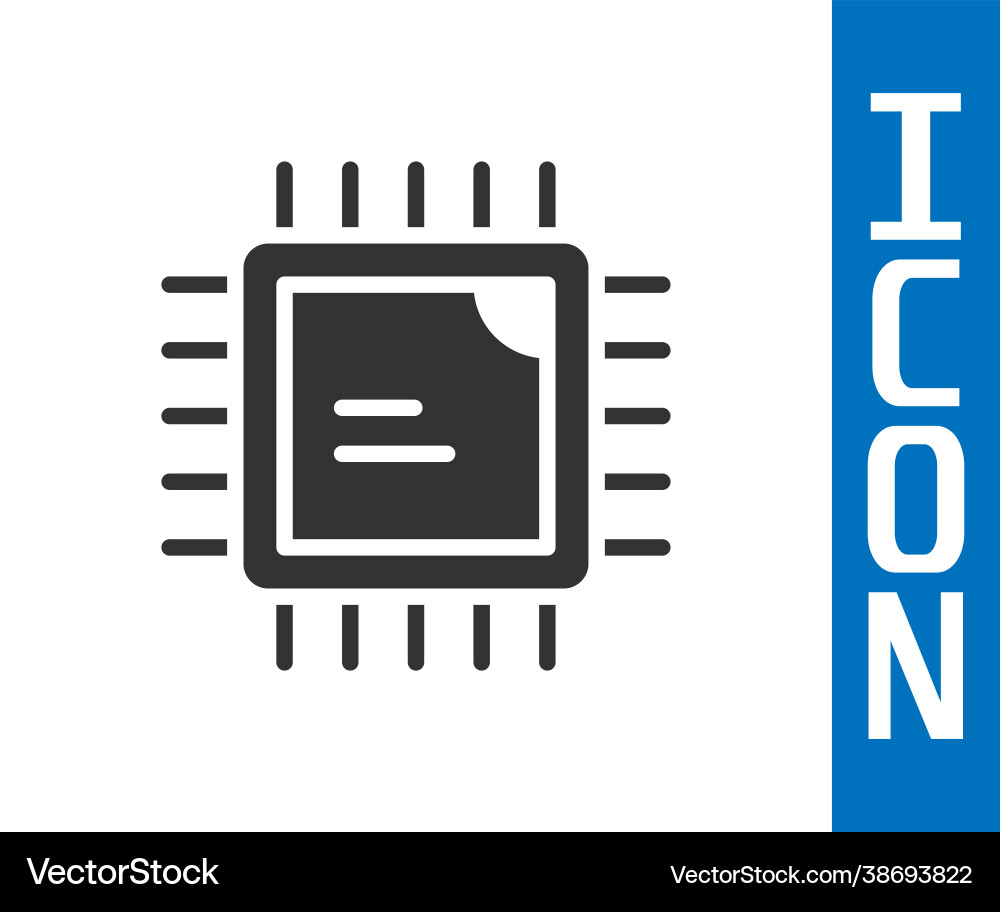 Grey computer processor with microcircuits cpu Grey computer processor with microcircuits cpu vector image