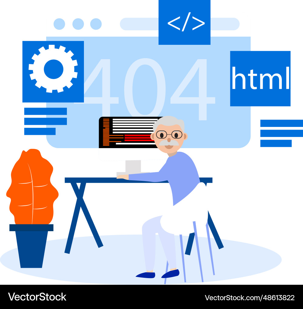 Image of software web developer Vector Image