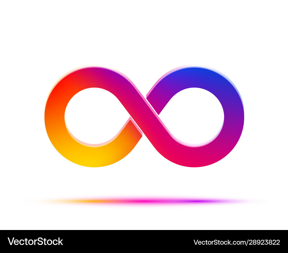 Infinity symbol with color gradient design vector image