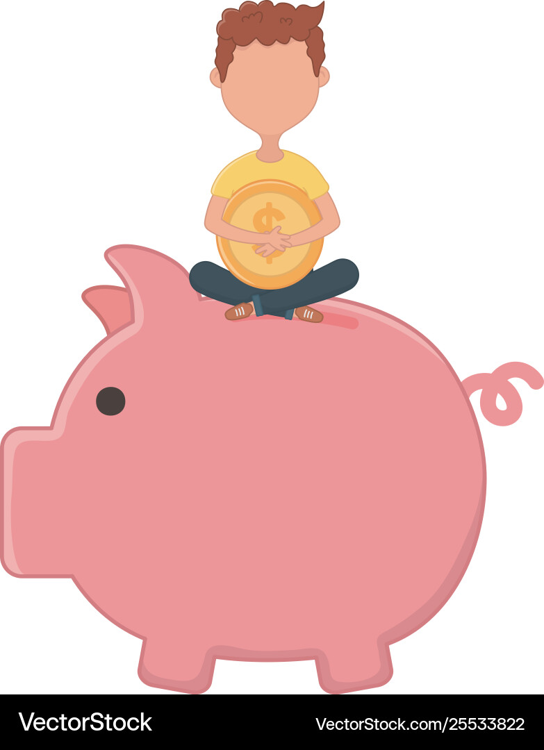 Man with coin design vector image