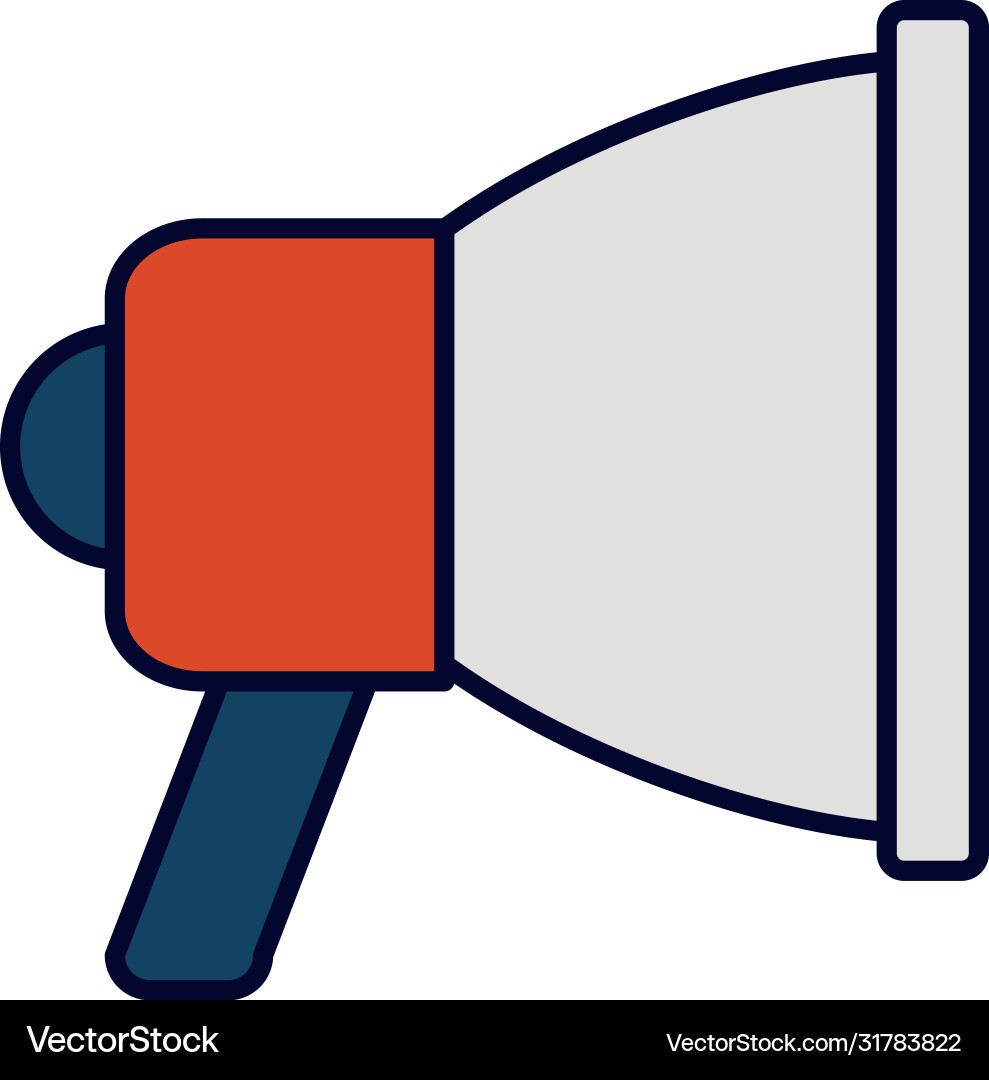 Megaphone device icon line and fill style vector image