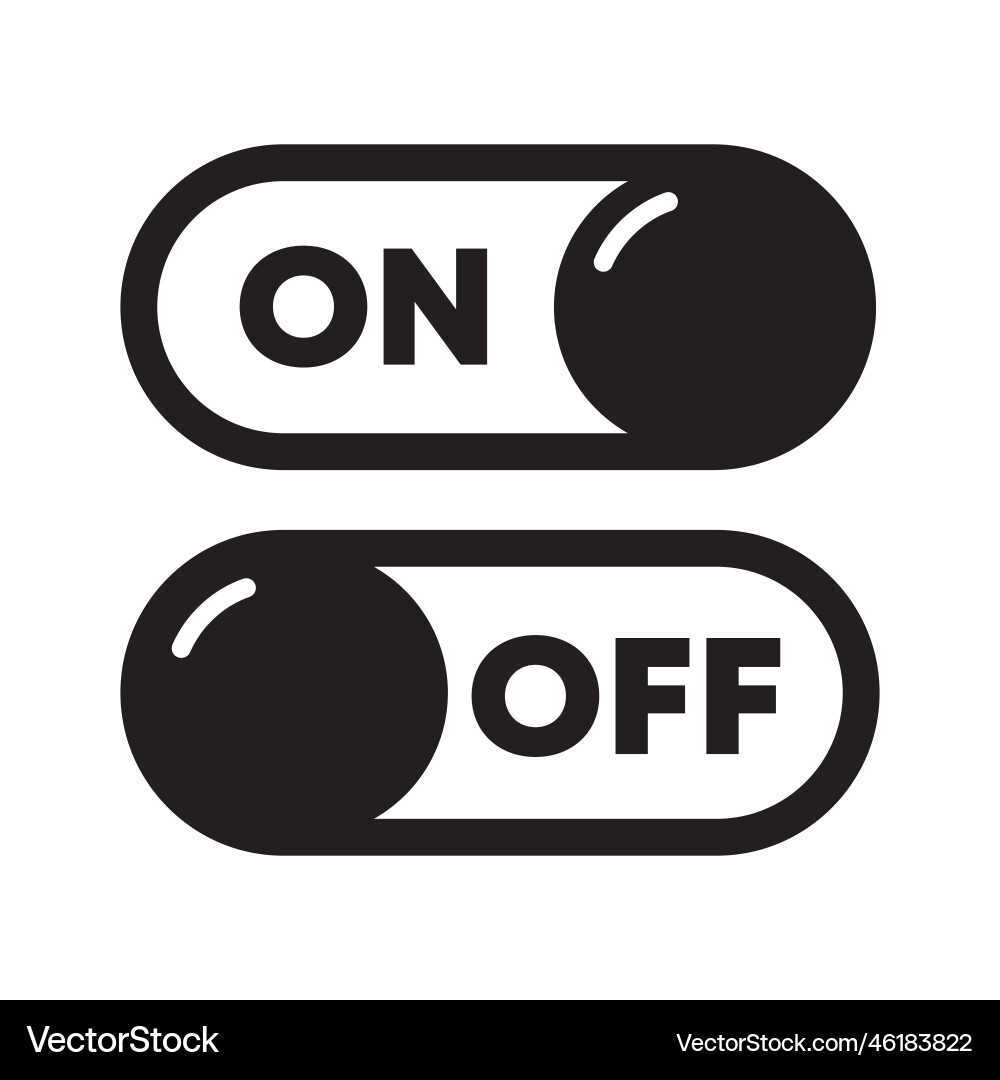 On/Off Switch Buttons - Digital Control vector image