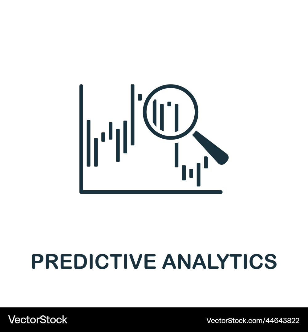 Predictive analytics icon monochrome simple Predictive analytics icon monochrome simple vector image