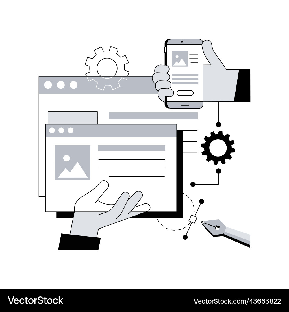 Responsive Webdesign abstraktes Konzept vektorbild