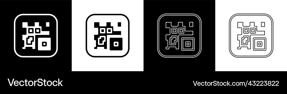 Set qr code sample for smartphone scanning icon Set qr code sample for smartphone scanning icon vector image