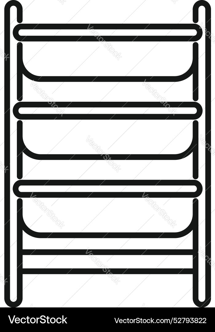 Simple icon of a shelving unit with four Simple icon of a shelving unit with four vector image