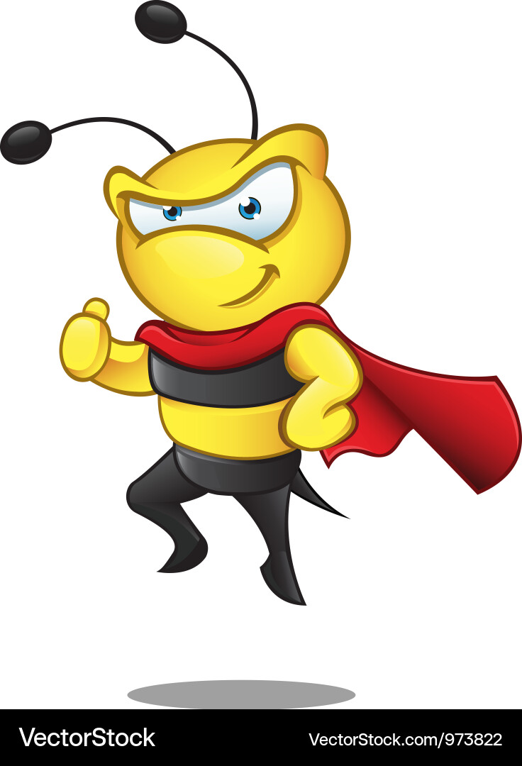 Superhero Bee Thumbs Up Vector Image