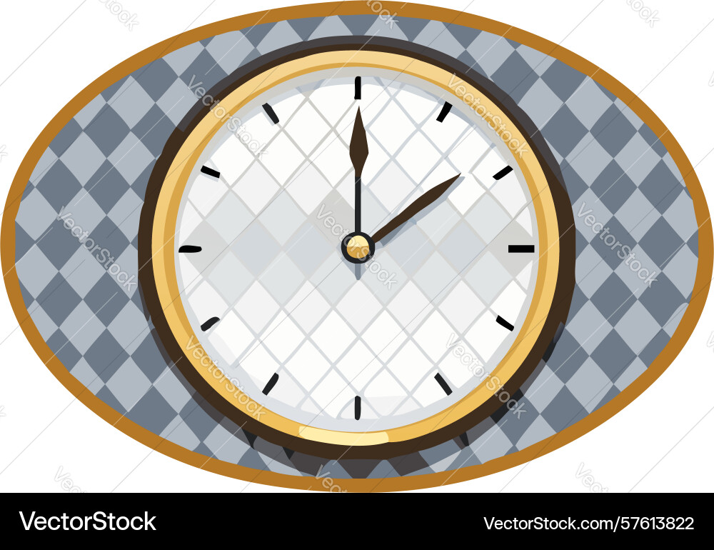 Textured ornate oval clock design generative ai vector image