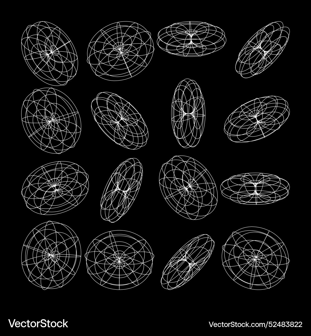 Wireframe lined shapes perspective mesh 3d grid Wireframe lined shapes perspective mesh 3d grid vector image