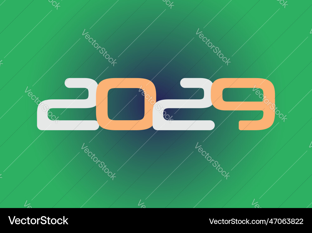 Year 2029 numeric typography text design vector image