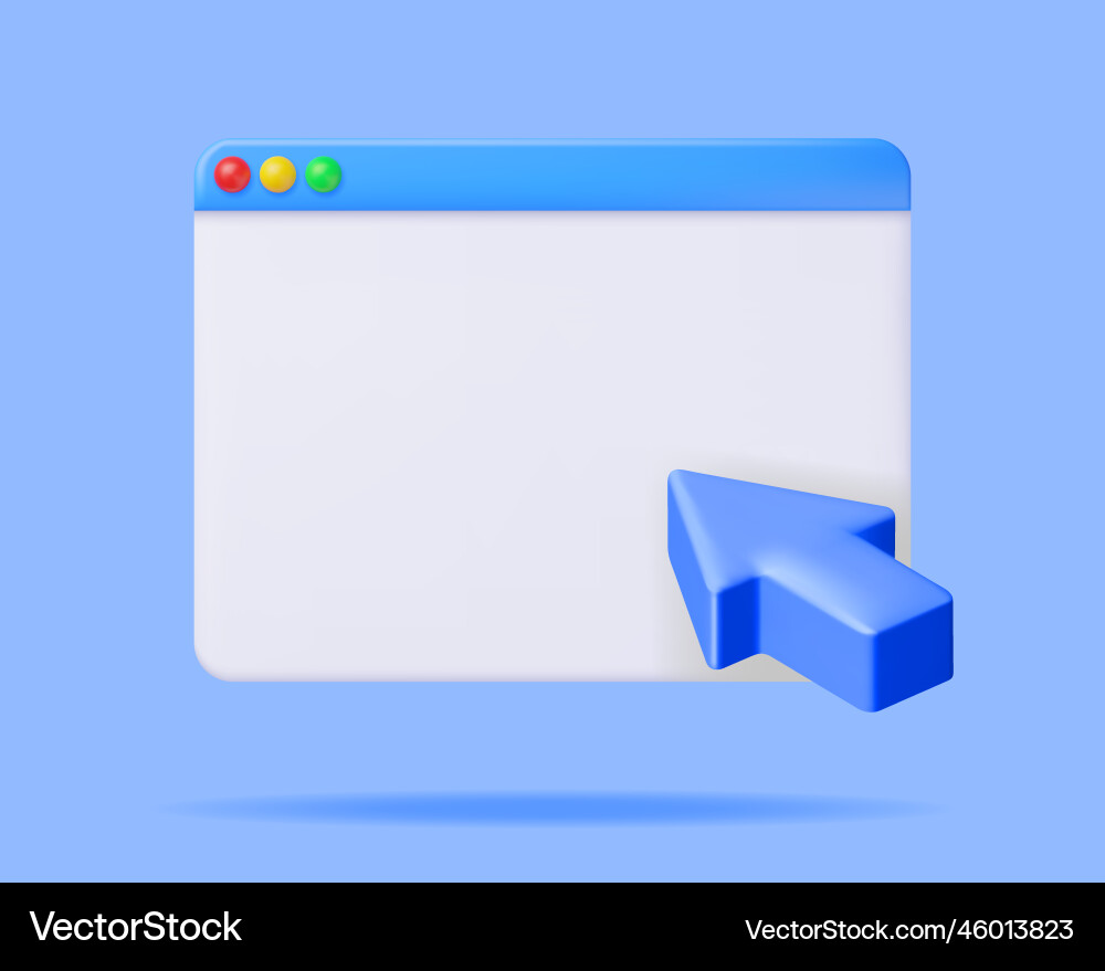 3d Browser-Fenster mit Maus Cursor 3d Browser-Fenster mit Maus Cursor vektorbild