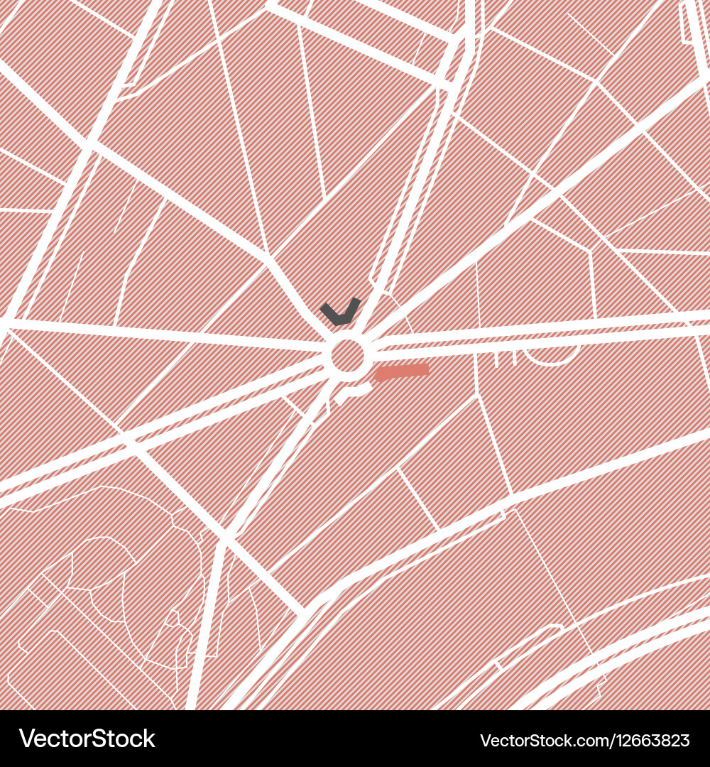 Abstract City Map - Red Pattern Vector Image