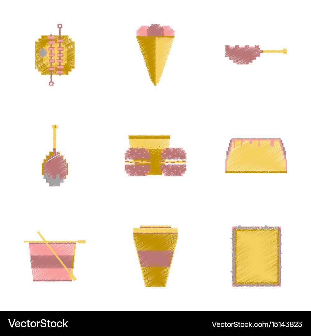 Assembly of flat shading style pixel icon fast vector image