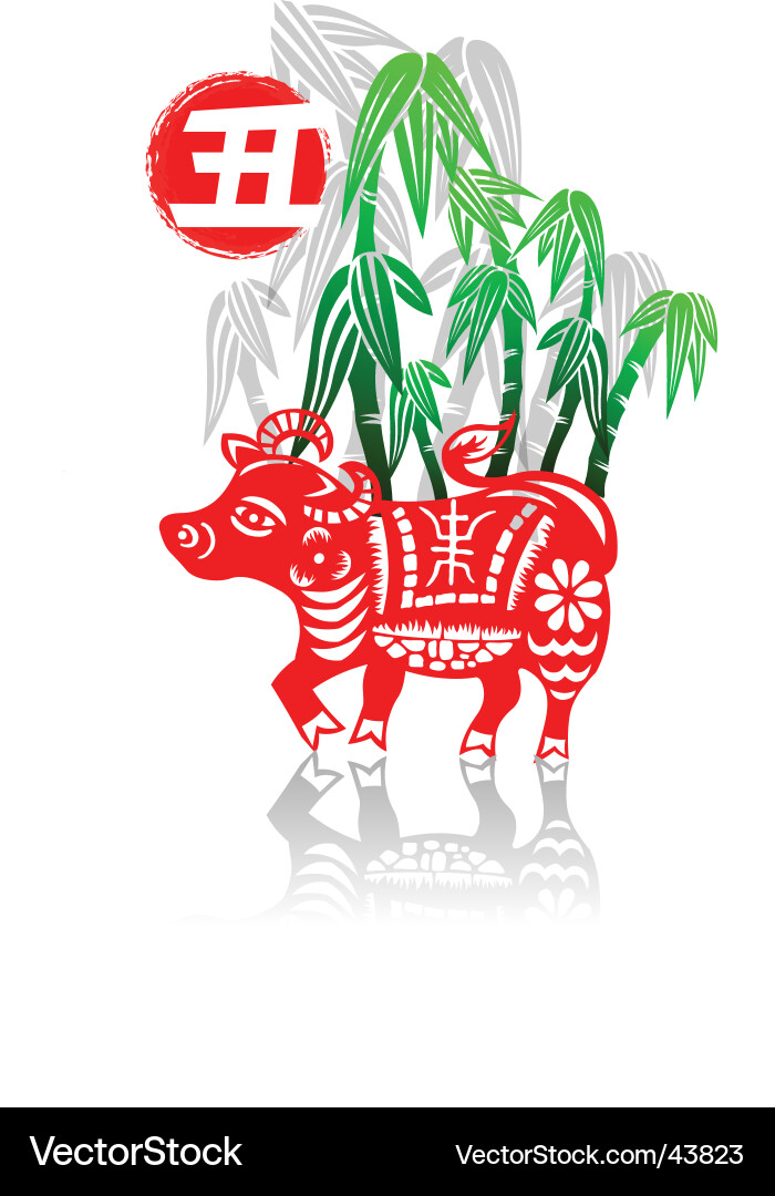 Chinese new year cow vector image