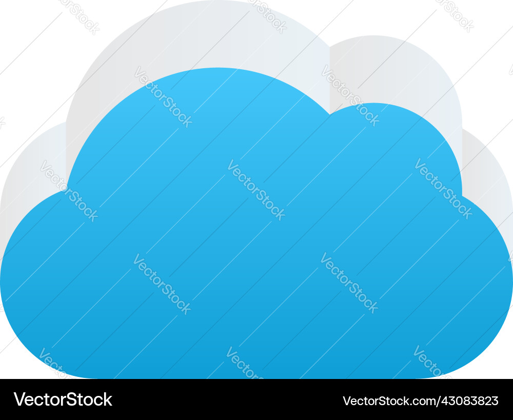 Cloud symbol icon shape for computing Cloud symbol icon shape for computing vector image