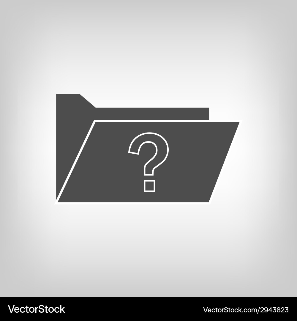 Computer folder with quiestion mark vector image