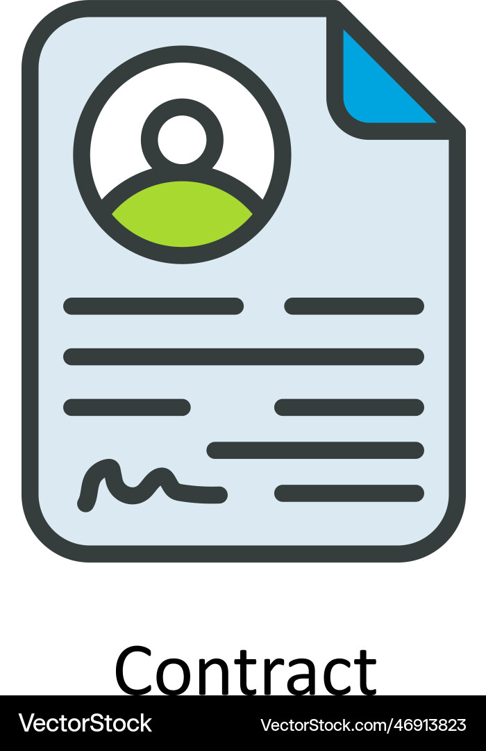 Contract fill outline icons simple stock i Vector Image