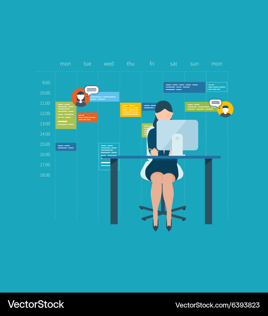 Flat design concepts for consulting teamwork vector image