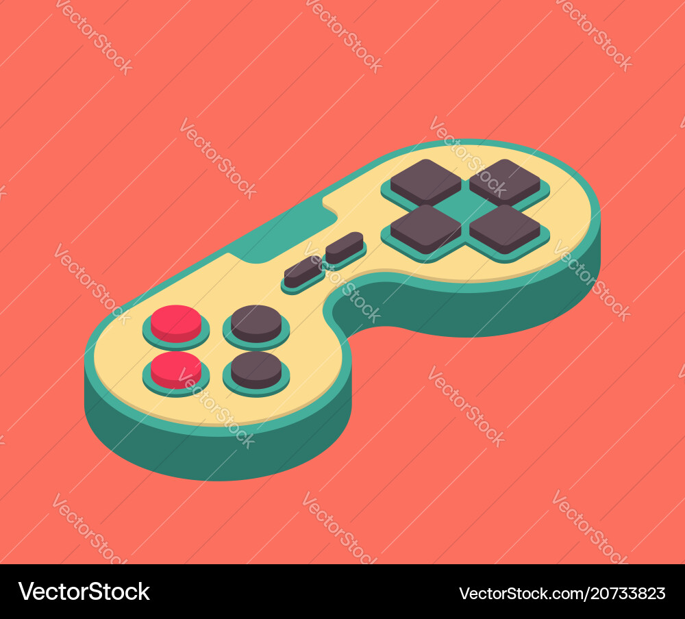 Joystick retro isometry isolated gamepad game Joystick retro isometry isolated gamepad game vector image