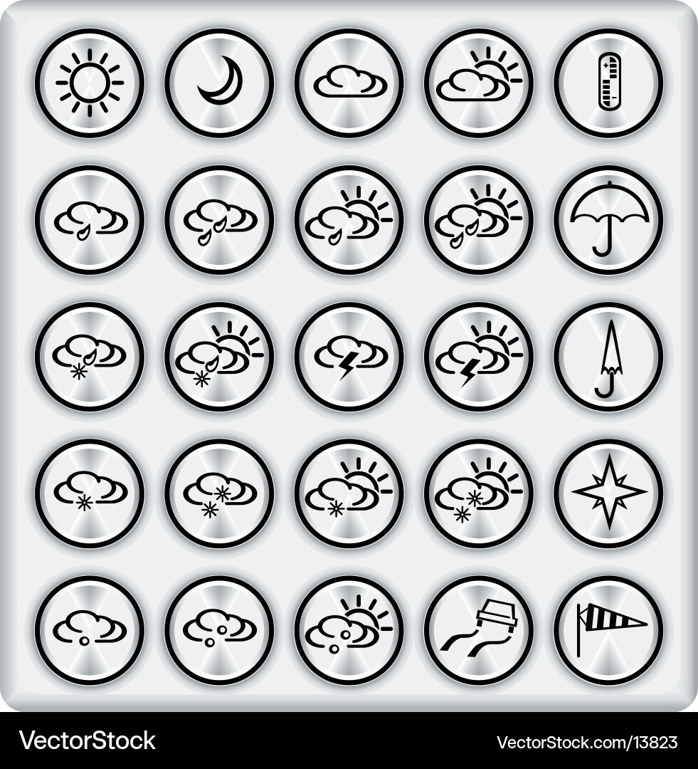Metallic Button Set Vector Image
