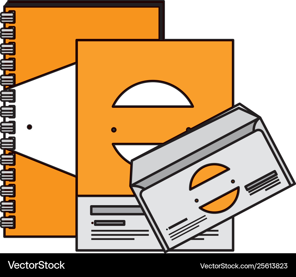 Notepad and envelope with company emblem print Notepad and envelope with company emblem print vector image