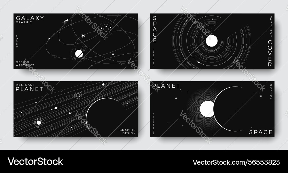 Set of abstract space horizontal backgrounds Set of abstract space horizontal backgrounds vector image