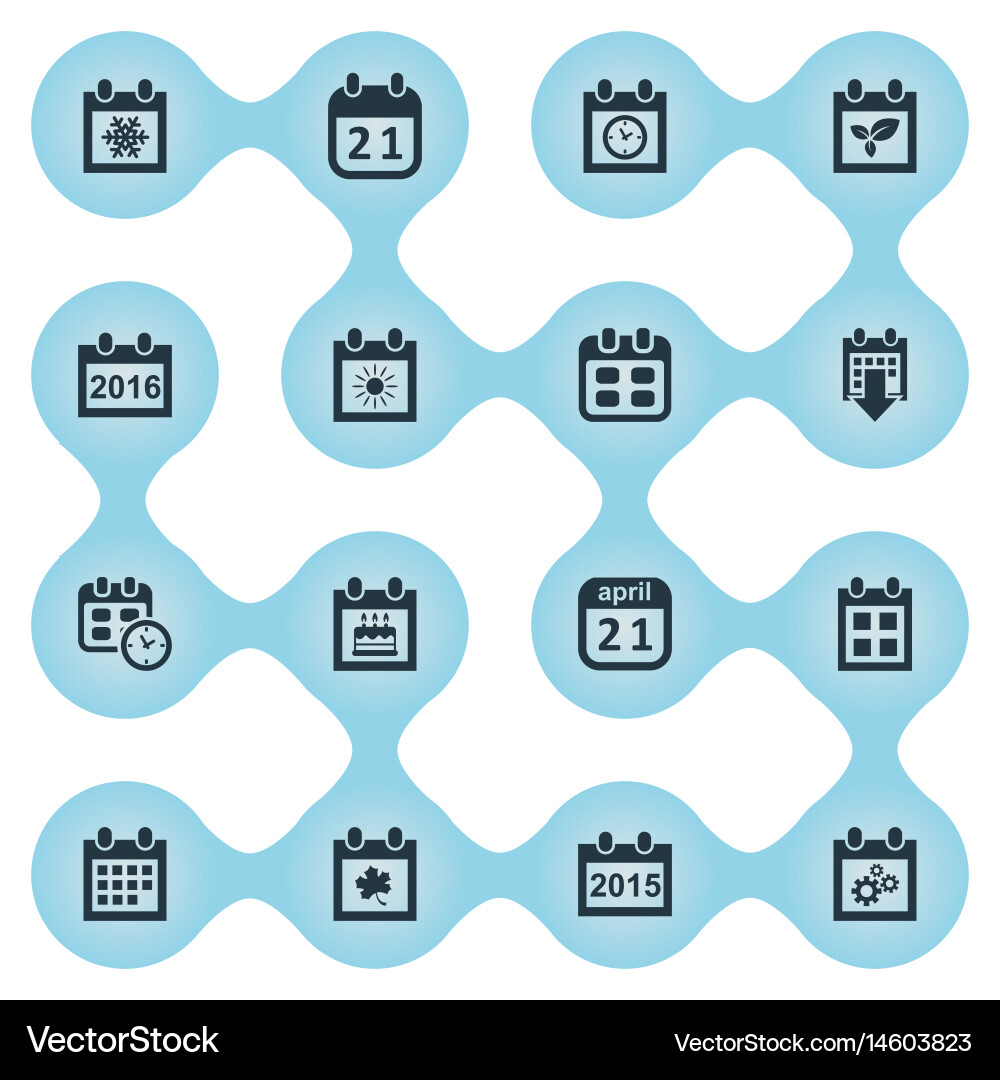 Set of simple date icons Vector Image
