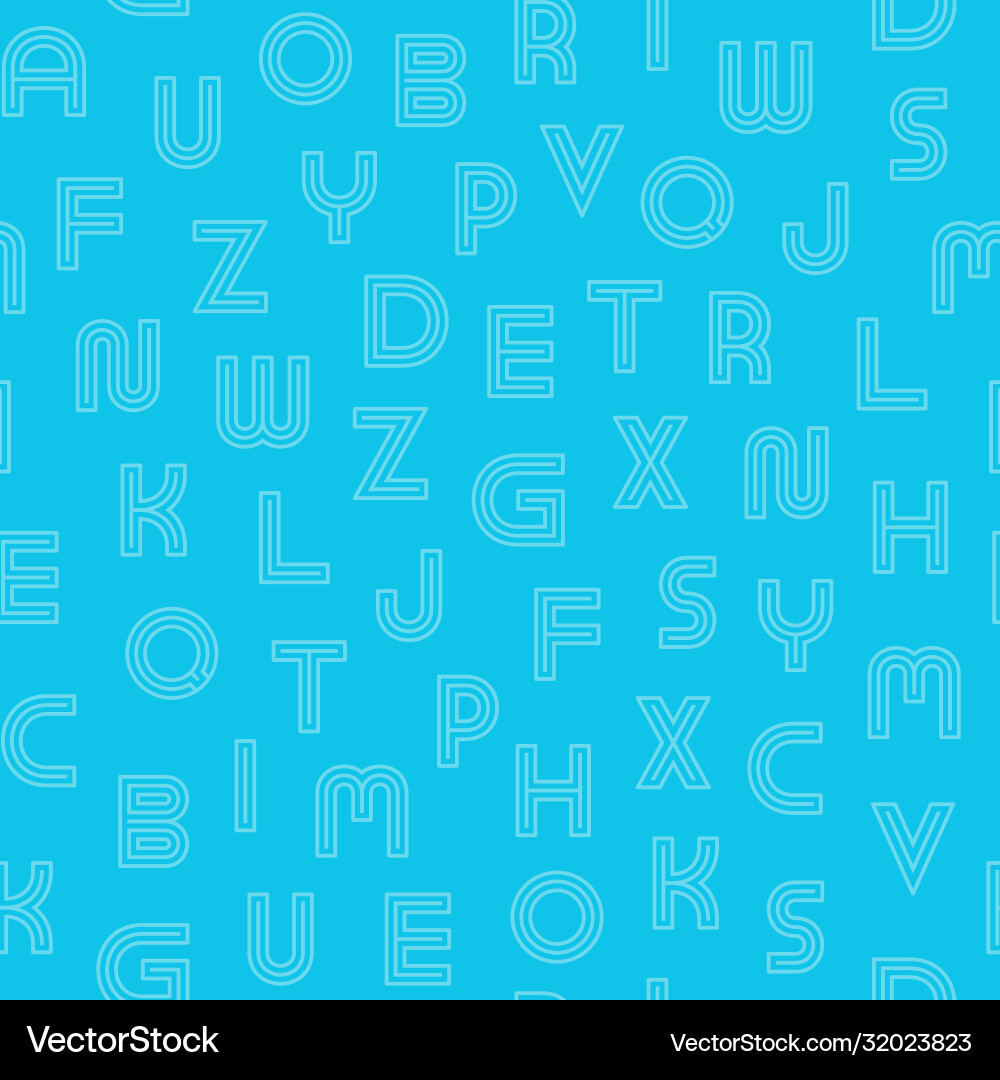 Simple seamless pattern with contour latin Simple seamless pattern with contour latin vector image