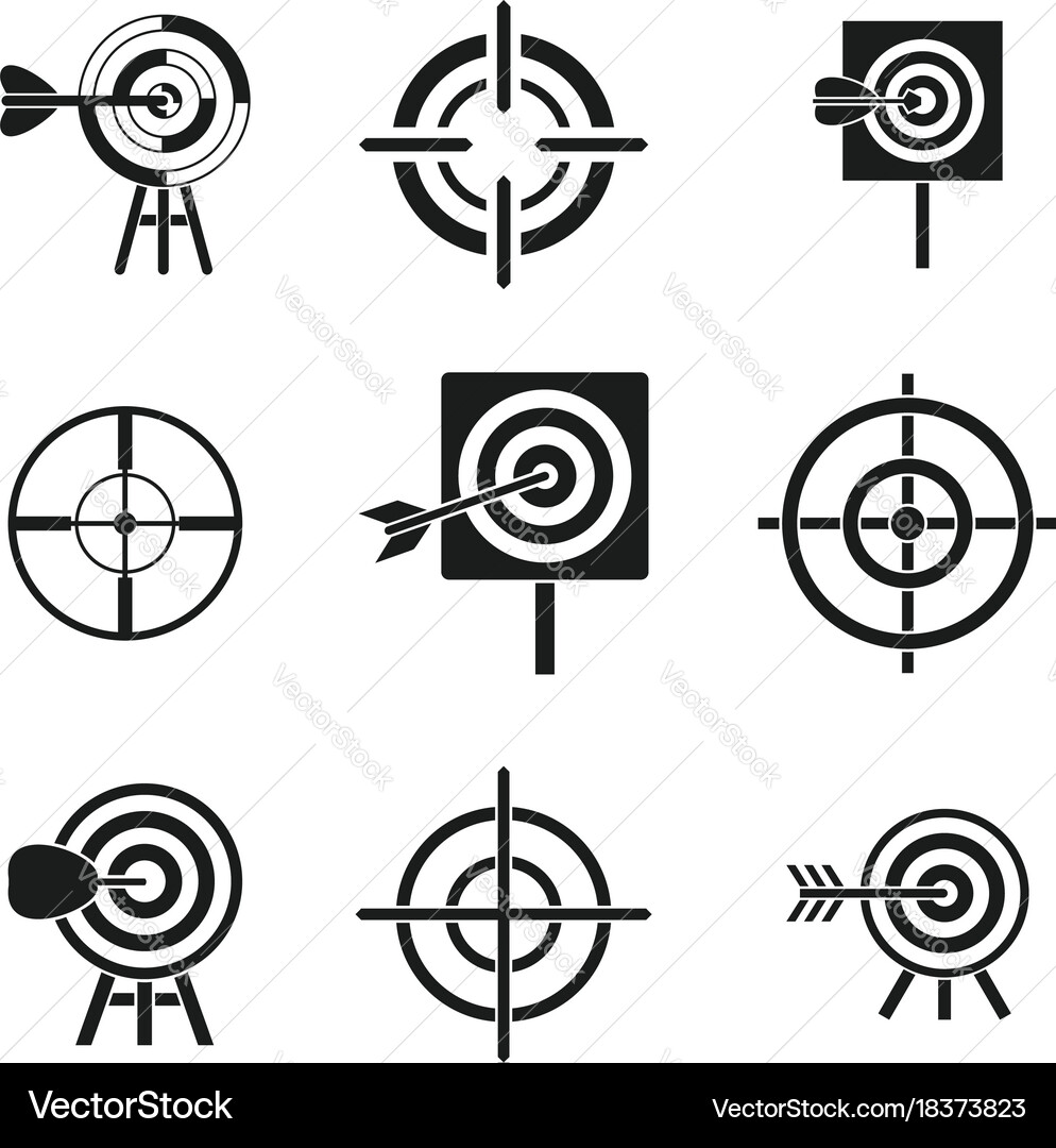 Target icon set simple style Vector Image