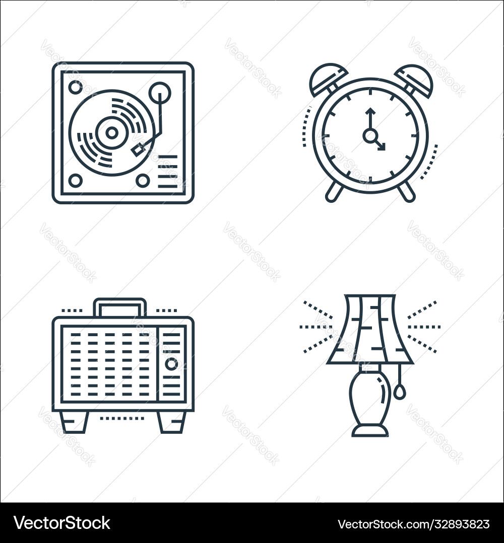 Technology devices line icons linear set quality Technology devices line icons linear set quality vector image