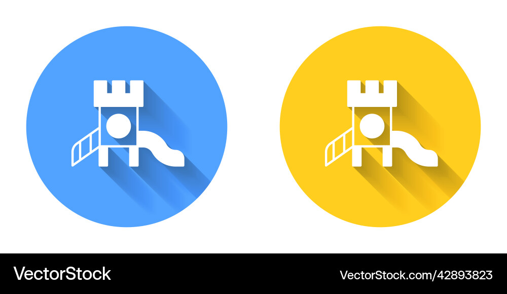 White slide playground icon isolated with long Vector Image