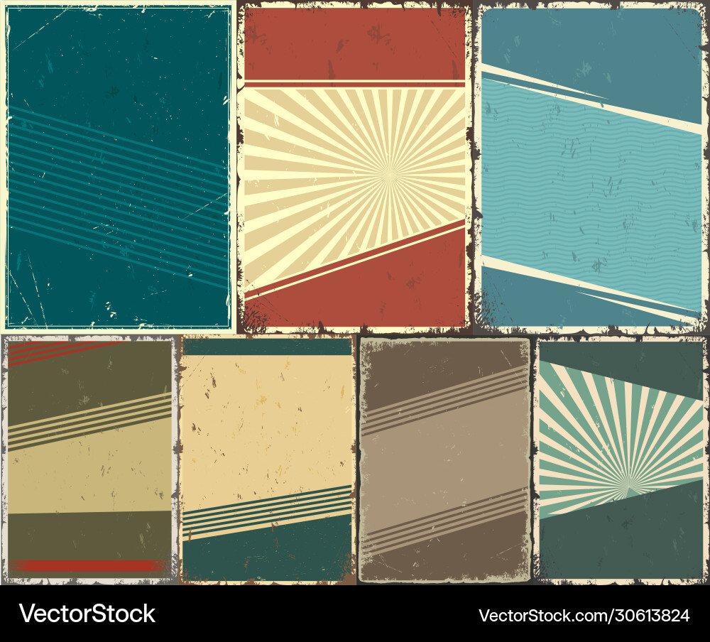 Abstract retro templates set Abstract retro templates set vector image