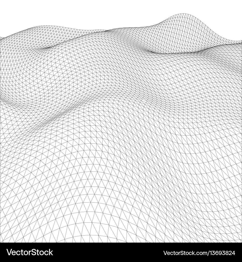 Abstract Wireframe Grid Pattern vector image
