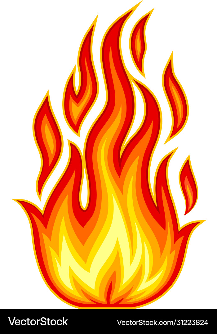 Bright fire blaze isolated on white background Bright fire blaze isolated on white background vector image