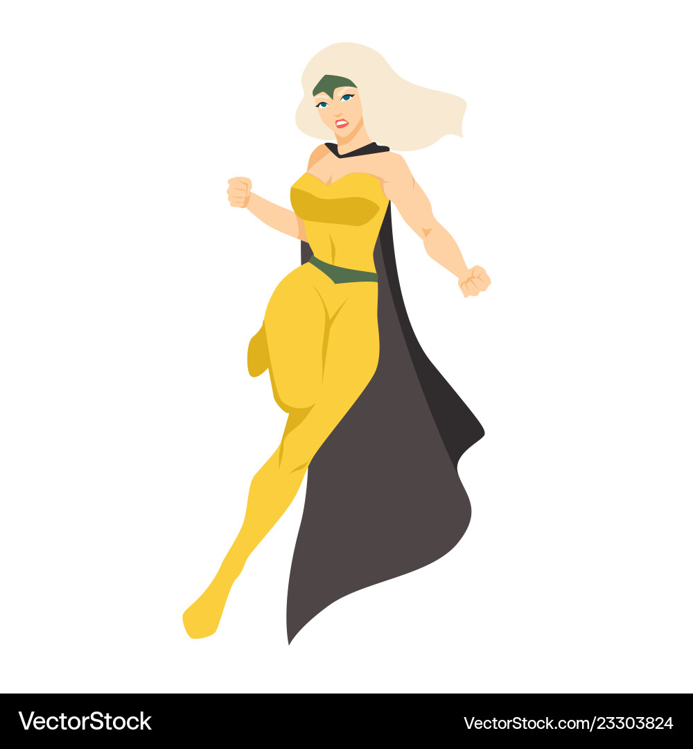 Female superhero or superheroine blonde woman Female superhero or superheroine blonde woman vector image