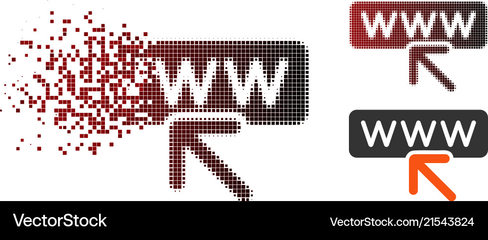 Fragmented pixel halftone select website icon Fragmented pixel halftone select website icon vector image