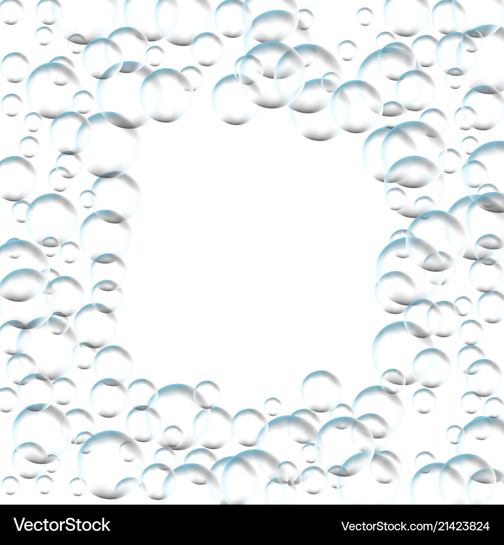 Frame for processing of transparent bubbles Vector Image